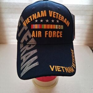U.S. Air Force Vietnam Veteran Baseball Cap- Blue- Embroidered- Adjustable